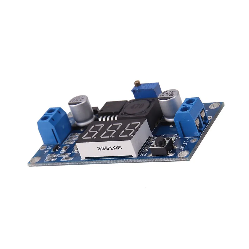 DC в LM2596 LM2596S модуль питания + светодиодный вольтметр Регулируемый понижающий с