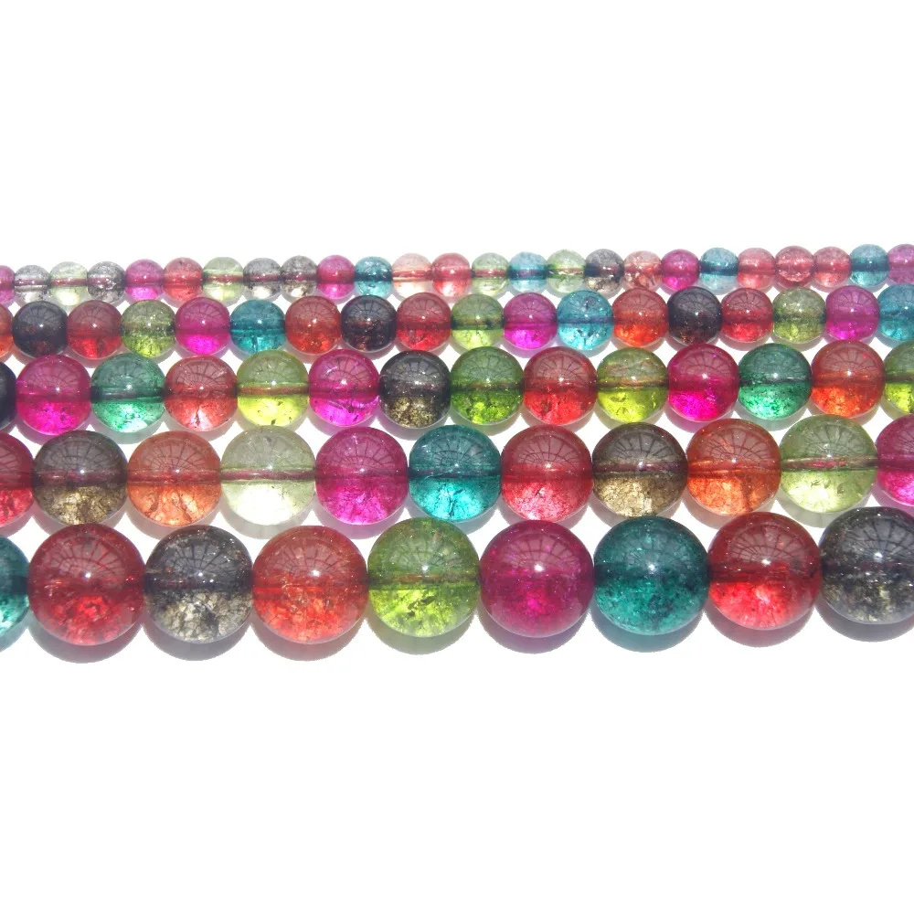 

Colourful Tourmaline Glass Crystal Beads 4 6 8 10 12 MM Pick Size For Jewelry Making Charm DIY Bracelet Necklace Material