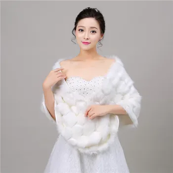 

2018 New Winter Season Faux Fur Wedding Wrap Bolero Jackets Bridal Coat Cape Cloak Shawls Scarves In Stock Campera Mujer