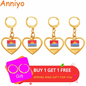

Anniyo Kiribati and Boboto Flag Earrings for Women Girl Kids Gold Color Ethnic Patriotic Gifts #122906
