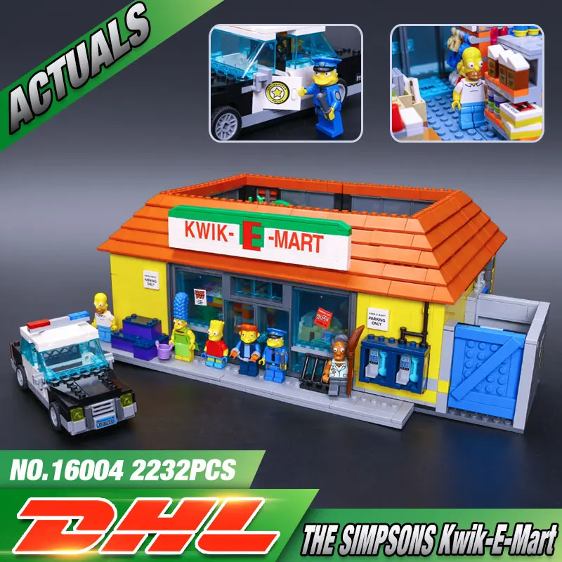 New font b LEPIN b font 16004 2232Pcs the Simpsons KWIK E MART Minifigure Action Figures