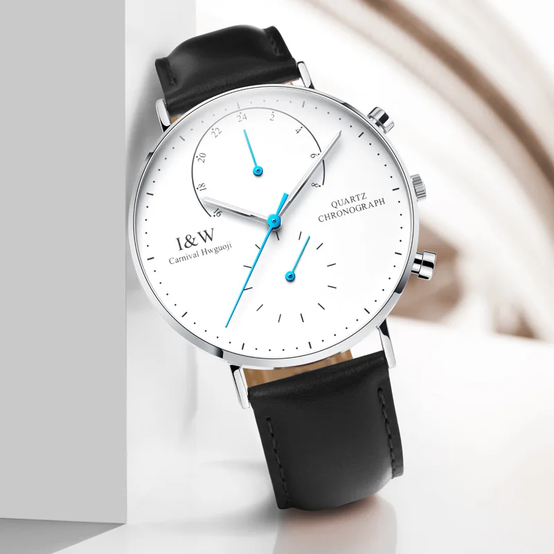 

Luxury Brand Carnival Watch Men Japan Quartz Men Watches Luminous Watch Male Multiple Time Zone Military reloj hombre