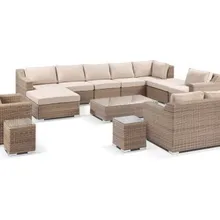 Sigma наружная алюминиевая плетеная мебель секционные сиденья набор большой диван