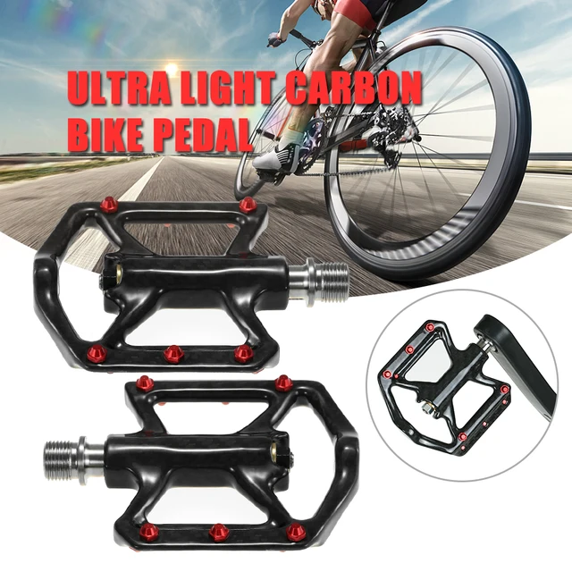 Ultra Light Bike Pedals Lightweight Carbon Fiber Platform Pedals Three