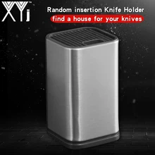 XYj Professional Stainless Steel Kitchen Knife Holder Stand Chef Knife Set Block Tool Knife Seat Holder Insert Rack Kitchenware