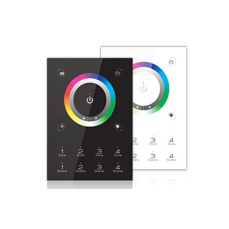 

Touchable Panel mounted LED DMX Dimmer 5VDC 16 DMX channel 4 Zones DMX Master Controllers DMX-E03