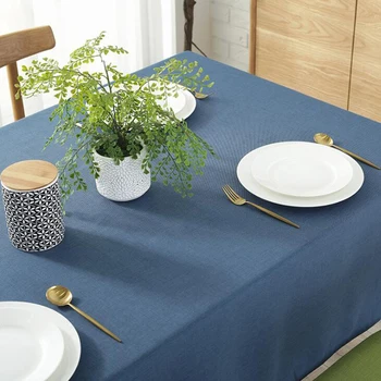 

Solid Color Cotton And Linen Tablecloth Antifouling And Oilproof Fabric Table Anti-Scalding Disposable Rectangular Coffee YXD704