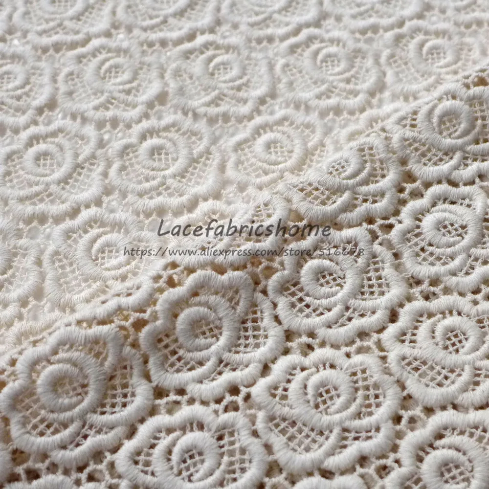 

120cm by yard Free shipping embroidery water soluble rose flowers lace fabrics handmadeGarment fabric