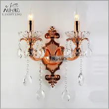 Винтаж смешать современный Кристалл Бра кристалл настенный светильник кровать освещения кристалл E14 домашнего декора комнаты светильник для прихожая