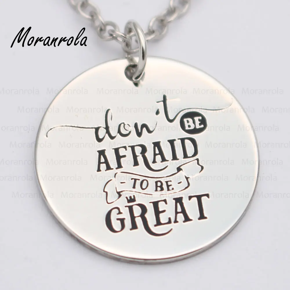 New arried &quotDon't be afraid to Great&quotCopper necklace Keychain charm Hand-Stamped Jewelry Encouragement Nurse Gift graduation |