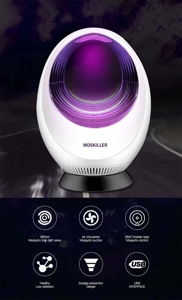 Binval USB антимоскитная лампа электрическая ошибка Zapper с 360 градусов светодиодный сильный вентилятор УФ-лампа для уничтожения внутренний ночник