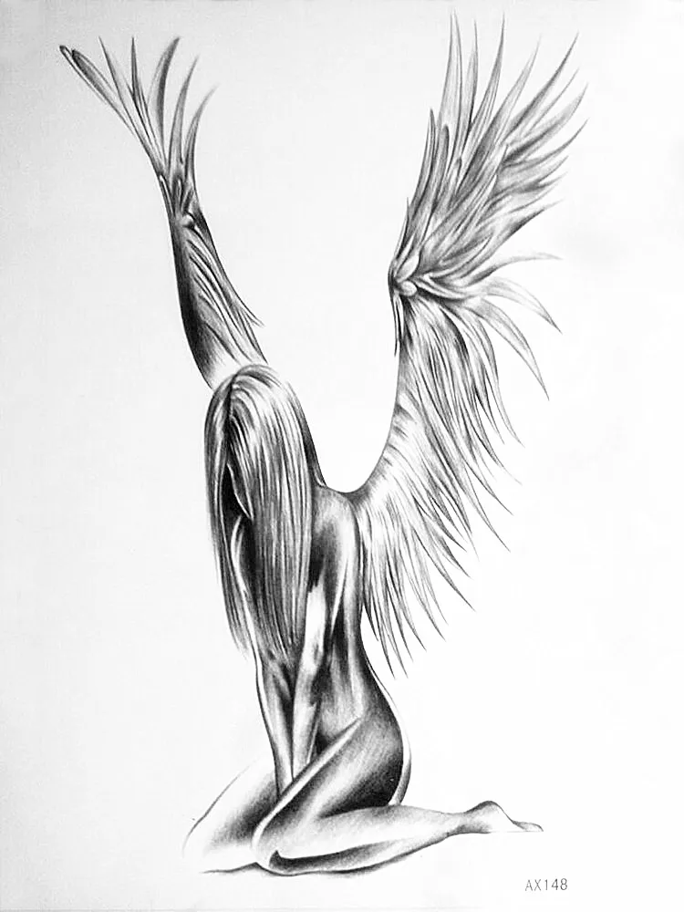 Naked angel tattoo sketches picture 602