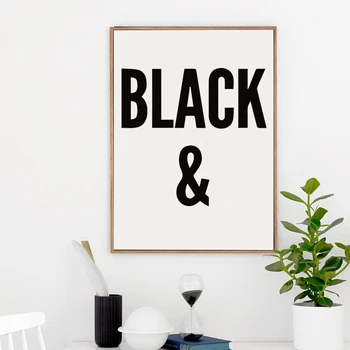 

07G Black And White Simple English A4 Canvas Art Painting Print Poster Picture Wall Living Room Bedroom Home Decoration Murals