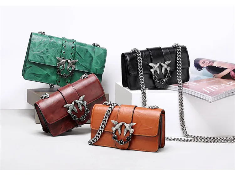 Designer Inspired Fashion Handbag Women Shoulder Bag Genuine Leather Classic Birds Flap Messenger Bags (26)