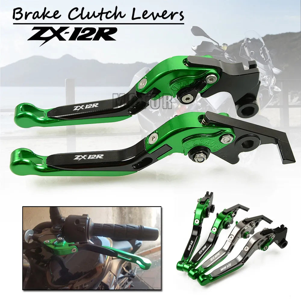

CNC Motorcycle Adjustable Folding Extendable Brake Clutch Levers For Kawasaki ZX12R 2000-2005 2001 2002 2003 2004 ZX 12R 12 R