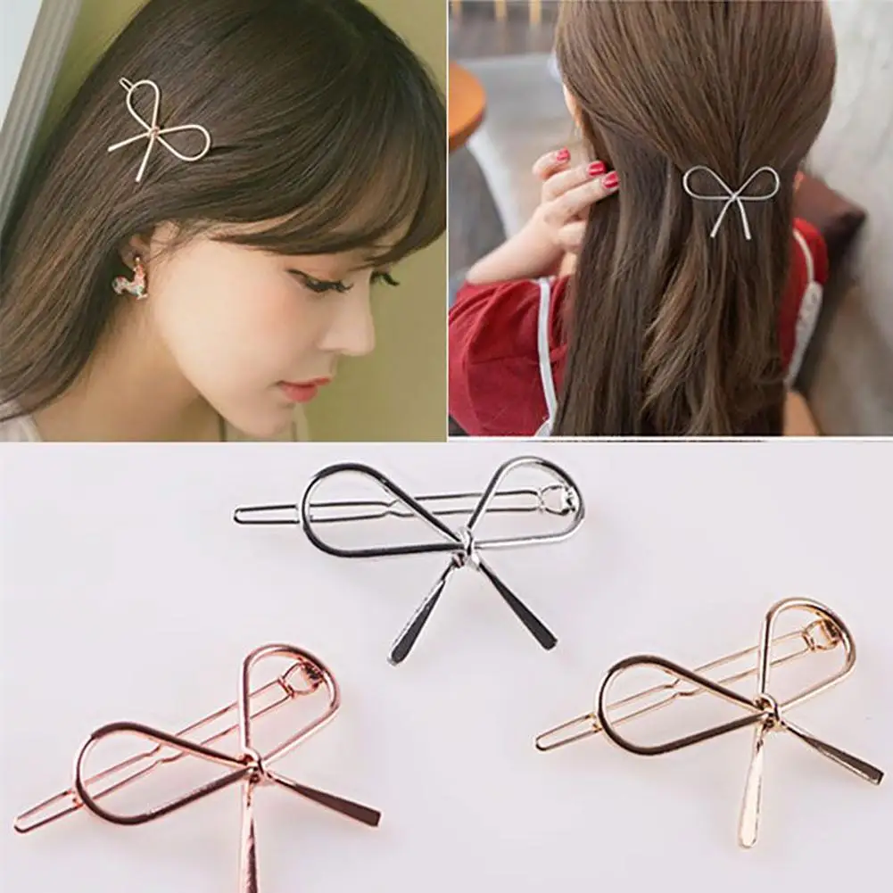 

Hot Bowknot Hairpin Clip Decor Girls Women Headwear Hair Styling Accessories