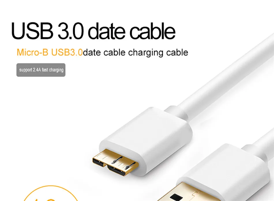 QGEEM 1M USB 3.0 Type A to Micro B Extension Cable For External Hard Drive Disk HDD Samsung S5 Note3 USB HDD Data Cable          (1)
