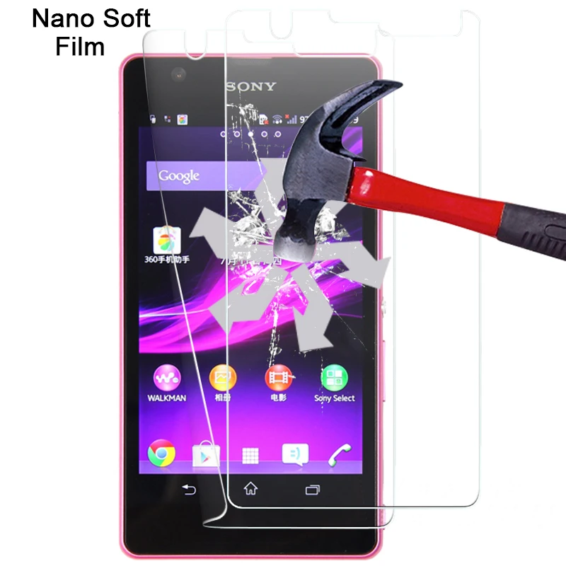 

On Sale Waterproof Screen Protector Films For Sony Xperia ZR M36H 4.6"Explosion-proof Nano Soft Film With Cleaning Cloth