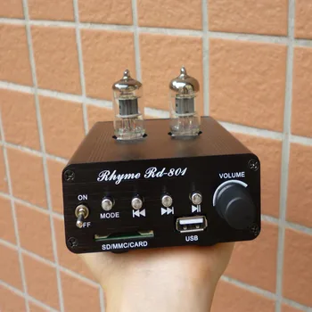 

KYYSLB HOT sale 2019 tube mini amplifier 6J1 headphone tube preamplifier HiFi Bluetooth amplifier lossless APE FLAC Tube amp