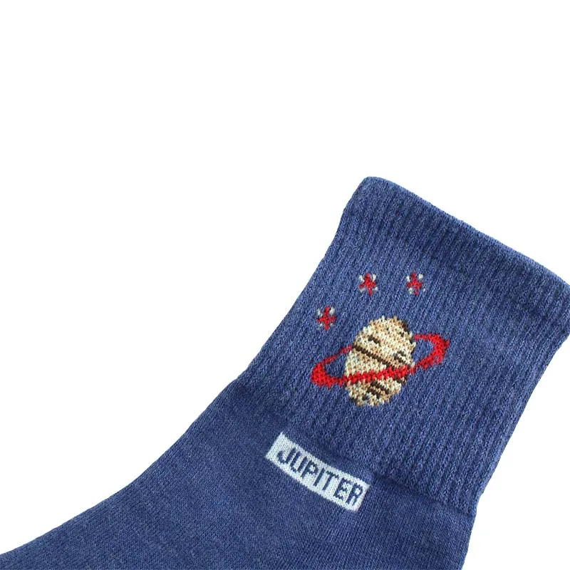 [COSPLACOOL] Harajuku/забавные носки с буквенным принтом в виде планеты, японские креативные носки со звездами, женские теплые милые носки, новинка, женские носки Meias