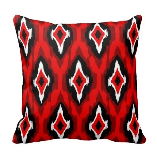 Relaxing Modern Red Black White Ikat Tribal Pattern 1a Throw