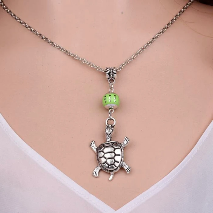 Винтажное серебряное ожерелье чокер с бусинами в виде черепахи|necklace belt|necklace