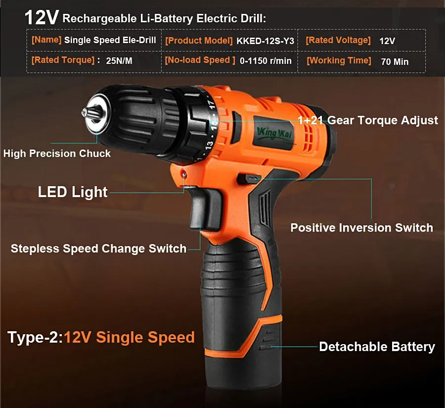 Cordless Lithium Battery Electric Drill-08