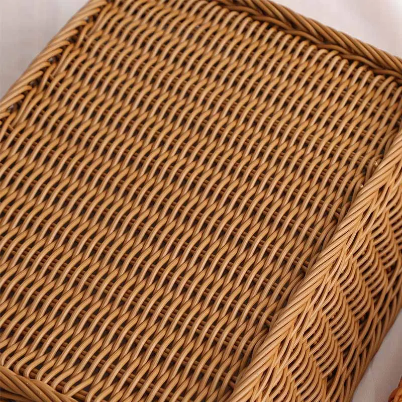 

Simple Fashion Weaving Storage Basket Rattan Handwork Food Fruits Organizer Breads Baskets Handiwork P7Ding