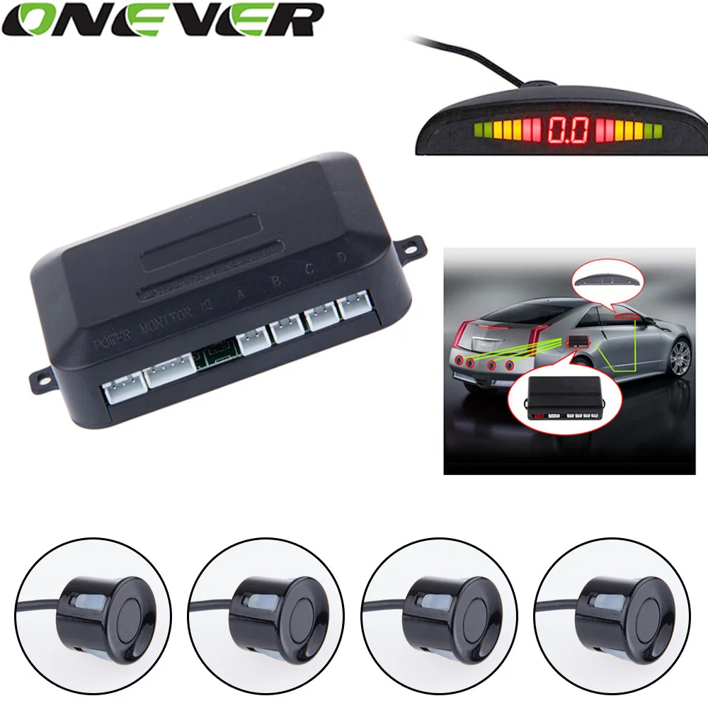Onever Car LED Parking Sensor With 4 Sensors 12V Cars Sensor De