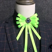 Элегантный мужской женский деловой свадебный банкет вечерние галстук-платок из ленты Эластичная лента для жениха шпилька сплав Стразы с кристаллами галстук-бабочка