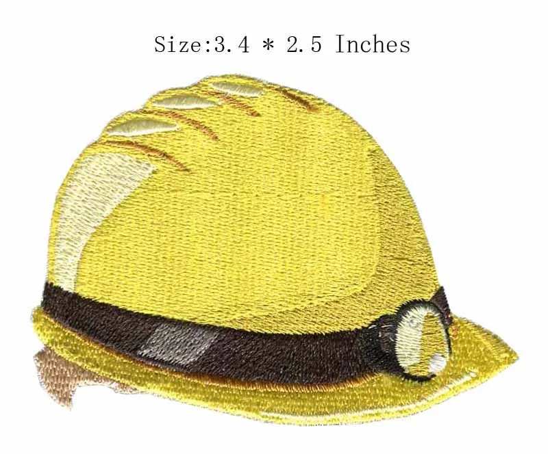 Safety helmet embroidery patch 3.4" wide /yellow badge/production/work