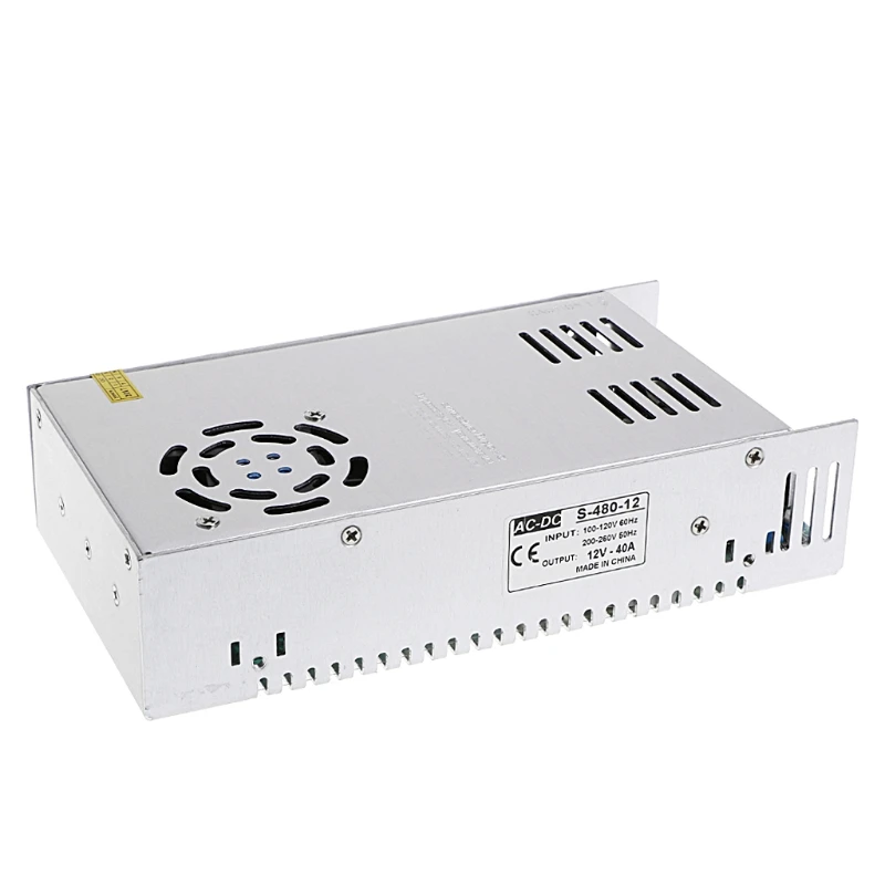 

AC 100-260V To DC 12V 40A Switch Power Supply Driver Adapter LED Strip Light