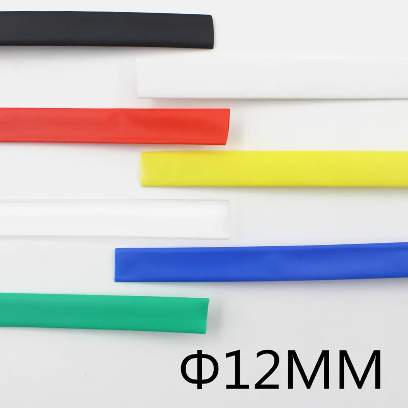 

(1Meter/lot) 12MM Inner Diameter Black Heat Shrinkable Tube / Heat Shrink Tubing Color : Black Red Blue Green Yellow