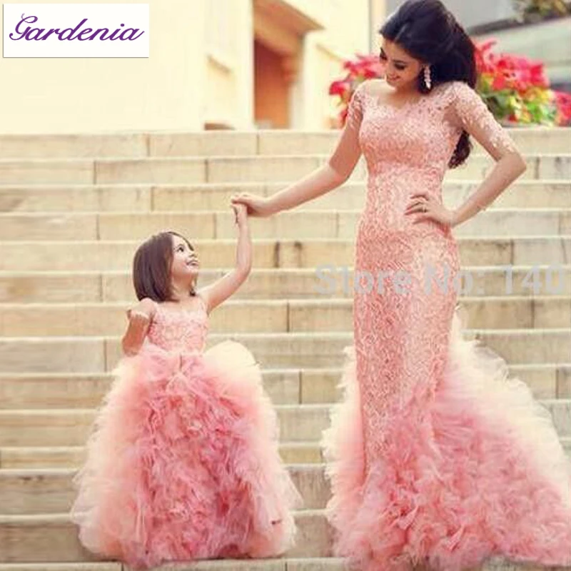 baby and little girl matching dresses