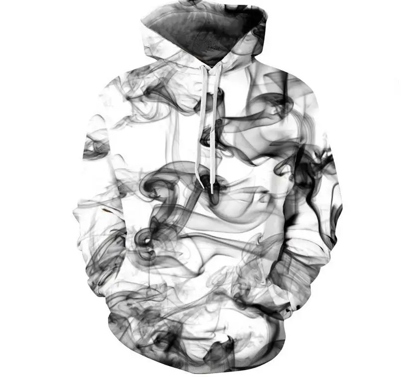 

S-XXXL Autumn Men/Women 3d Sweatshirts Print Watercolor Dreamy Smoke Lines Unisex Hooded Hoodies With Hat Thin Tops Pullovers