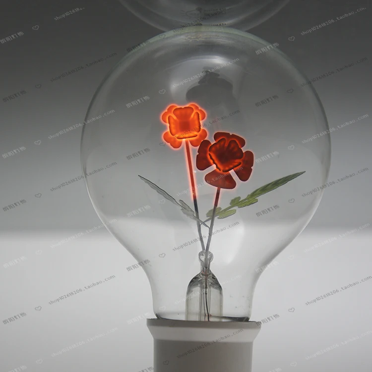 Pack Of 2 G80 E27 Halogen Bulb Edison Retro Filament Light Flower Bulb