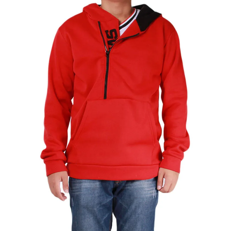 Мужские толстовки на молнии Весна Зима быстросохнущая футболка для йоги мужская толстовка с капюшоном брендовая мужская куртка для бега с буквенным принтом M-4XL - Цвет: Red