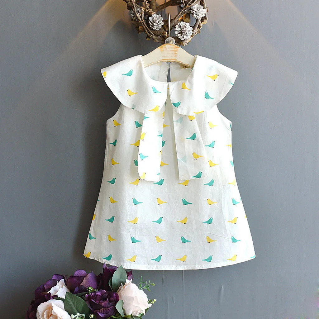 Baby Girl Spring Summer Dresses Toddler Girls Sleeveless Printing Party Princess Dress Costumes For Baby fancy dresses for girl