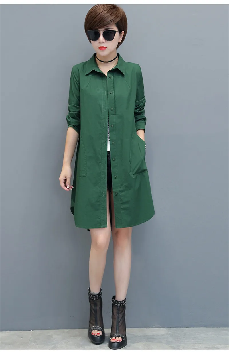 Модная Длинная ветровка для женщин, весенне-осеннее пальто для женщин, Корейская Новинка, Женская куртка размера плюс, верхняя одежда X340