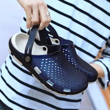 Crocse/удобные мужские сандалии для бассейна; летняя уличная пляжная обувь; мужские слипоны; садовые Сабо; Повседневные тапочки для душа