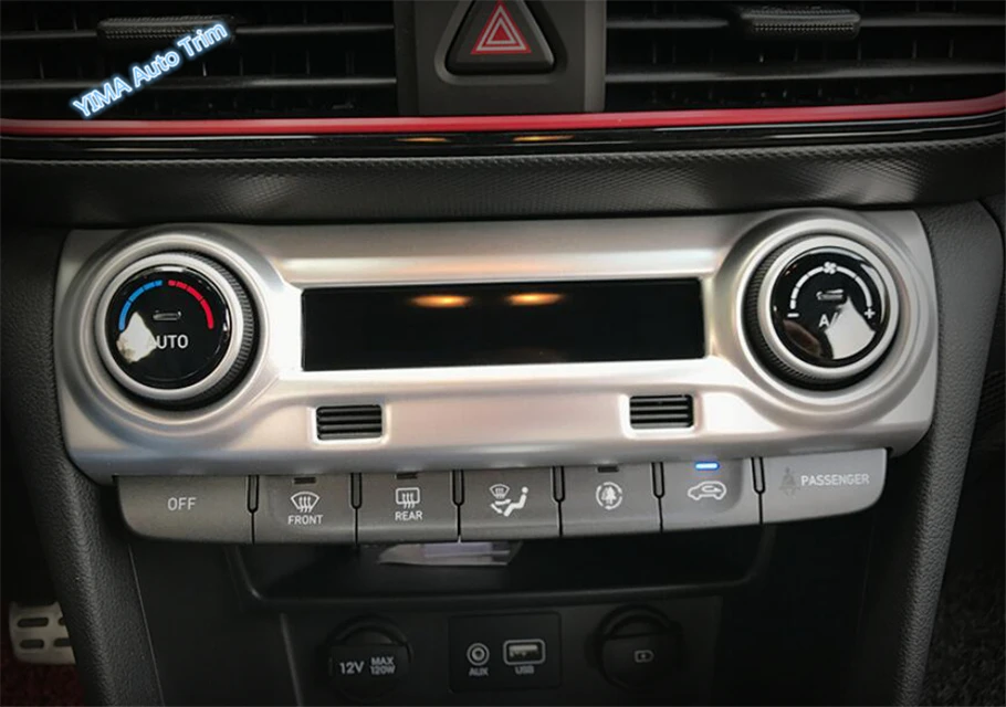 Lapetus ABS Авто Стайлинг Средний кондиционер переключатель крышки отделка матовый/углеродного волокна стиль подходит для hyundai Kona