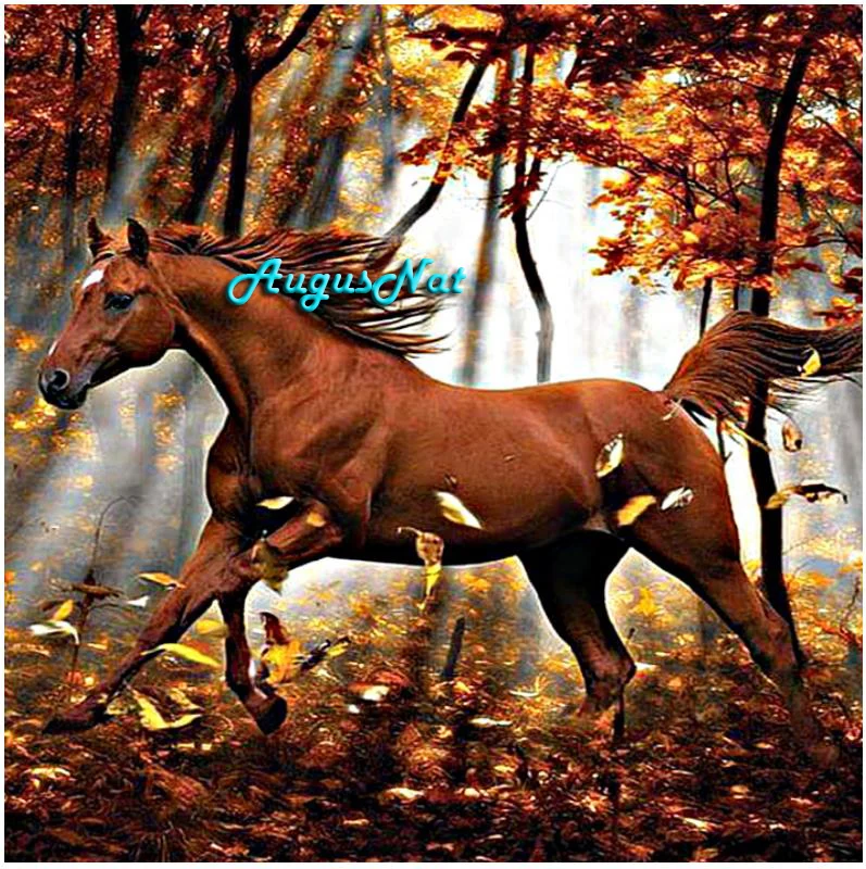 horse diamond painting full square scenery wall art decor animal drawing dotz mosaic embroidery picture craft |