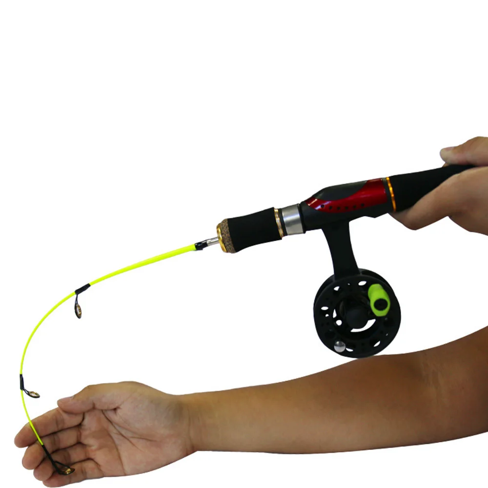 Portable Winter Ice Fishing Rod + Reel Spinning Fishing Wheel Ice Rod Combo Fishing Tackle Fly Fishing Reel Kit Combo