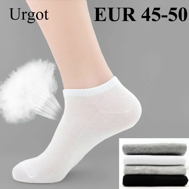 Urgot 5 Pairs Mens Socks Big Large Plus Size 48,49,50 Casual Business Socks Summer Mesh Breathable Cotton Sock Calcetines Hombre