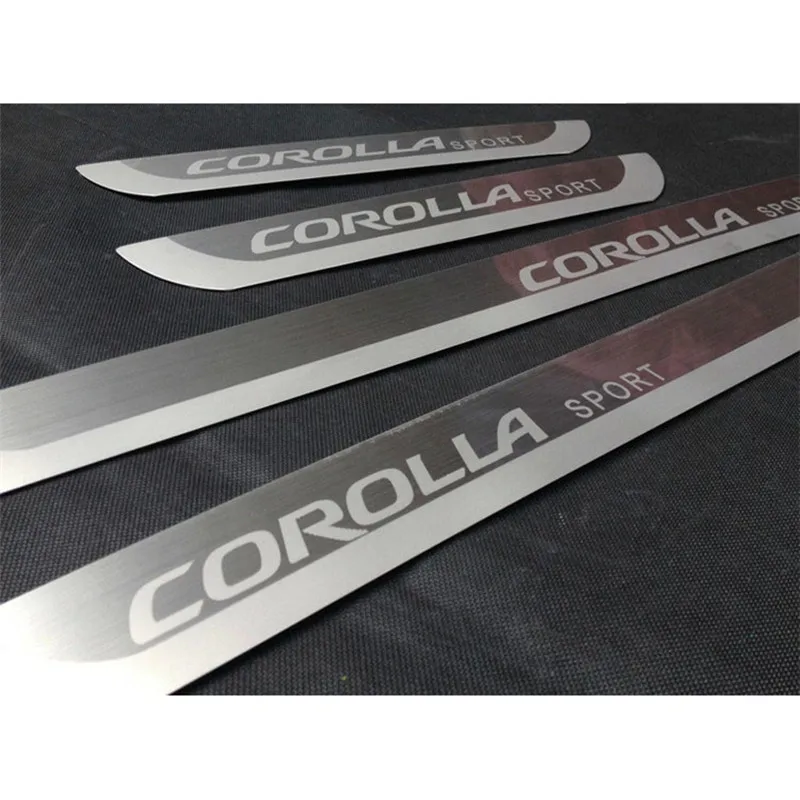 

For TOYOTA COROLLA Altis 2014 2015 2016 2017 Car Door Sill Scuff Plate Cover Trim Welcome Pedal Stickers Car Styling Accessories