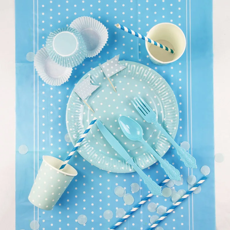 8 гостей столовая посуда наборы детский душ розовая девочка день рождения одноразовые бумажные тарелки салфетки для стаканчиков скатерть конфетти воздушные шары