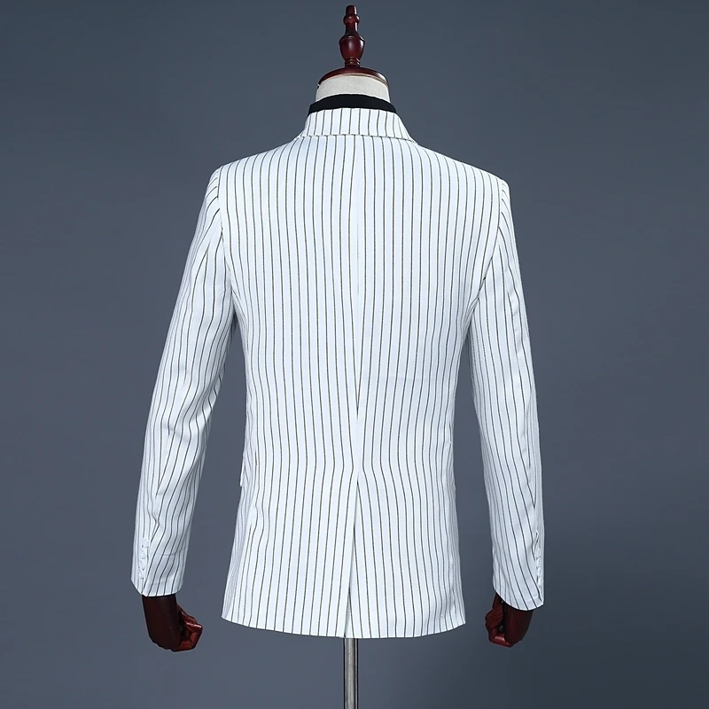 Pyjtrl ماركة الرجال اثنان قطعة مجموعة الأبيض شريط اللباس الدعاوى دعاوى الزفاف للرجال سهرة لطيف الحديث السترة الرجال الدعاوى