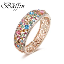 BAFFIN цвет красочные кристаллы от Swarovski заявление браслет розовое золото цвет ручной браслеты для женщин роскошный Рождественский подарок