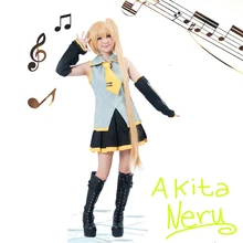 Envío Libre Vocaloid Akita Neru Amarillo Anime Cosplay Costume