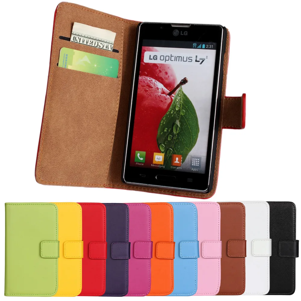 

Case For LG Optimus L7 II Dual P715 Coque Flip Leather For LG L7 P705 Cover Fundas Capa Cell Phone Cases Etui Wallet Accessory